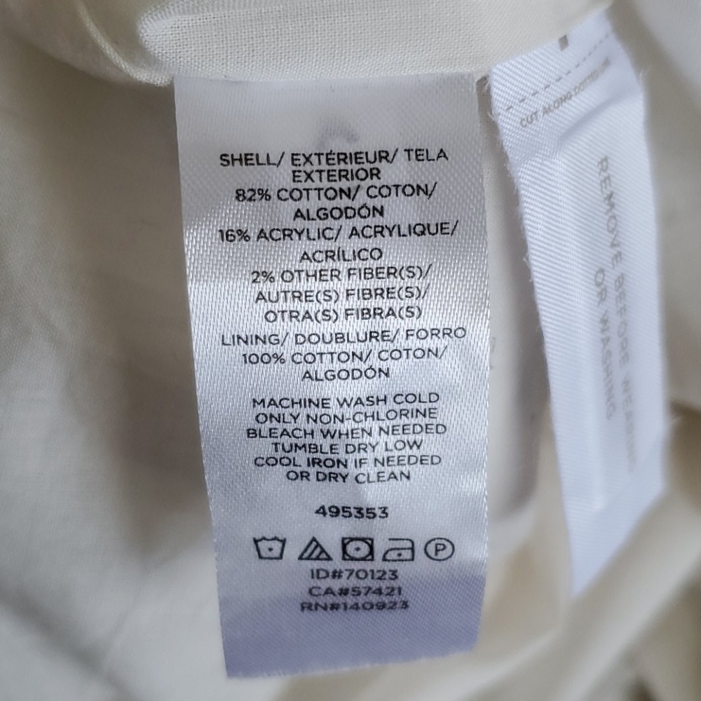 LOFT woven striped boucle shift fitted skirt, 36" white - Picture 11 of 11